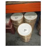 LOT OF 140 PLATES WITH GOLD TRIM 8"