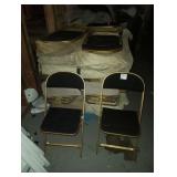 METAL GOLD WITH BLACK CUSHION FOLDING CHAIRS