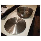 SS CALDERO POT & LID 18" DIAMETER 6" TALL