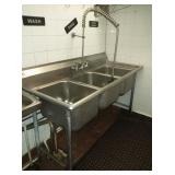 3 COMPARTMENT SINK WITH SPRAY 63" LONG