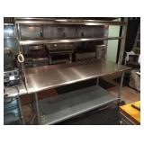 72" X 36" SS TABLE WITH OVERSHELF & CHECK HOLDERS