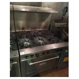 US RANGE 6 BURNER GAS STOVE WITH OVEN