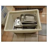 BIN WITH ASSORTED SS PANS
