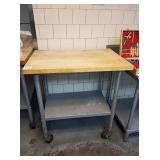 36" X 24" BUTCHER BLOCK TOP TABLE