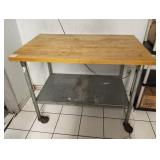 48" X 30" BUTCHER BLOCK TOP TABLE