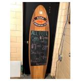 SURF BOARD MENU SIGN