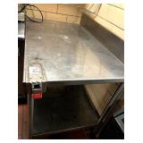 48" X 30" SS TABLE WITH BACKSPLASH