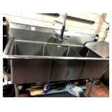 3 COMPARTMENT SINK WITH SPRAY & DRAINBOARD 69"