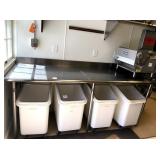 SS TABLE 4" BACKSPLASH - NO BOTTOM SHELF 72" X 30"