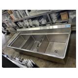 3 COMPARTMENT SINK WITH SPRAY 77" X 31"