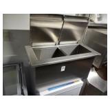 DROP IN 2 COMPARTMENT SS ICE BIN 29" X 15"