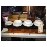 NEW CERAMIC 5" BOWLS WITH LIDS & SAUCER