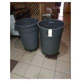 TRASH CANS ON DOLLY