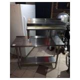 SS TABLE WITH OVERSHELF 48" X 18" X 55" TALL