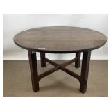 Signed Gustav Stickley Round Oak Table