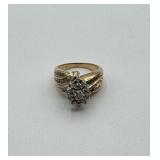 10kt Gold Cocktail Ring - 3.7 dwt - size 5 1/4