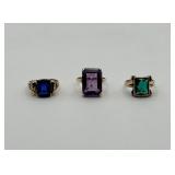 10kt Gold Rings - 7.6 dwt - 3 Rings