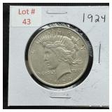1924 Peace Silver Dollar