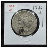 1922-S Peace Silver Dollar