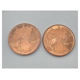 2 Copper 1oz  Eagles