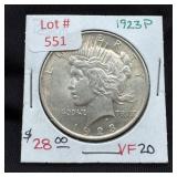 1923 Peace Silver Dollar