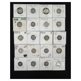 20 Mercury Silver Dimes - 90% Silver