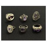 6 Silver Estate Rings -1.4 troy oz