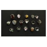 16 Silver & Estate Rings - 2.4 troy oz