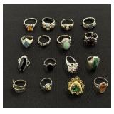 16 Estate Rings - 2.4 troy oz
