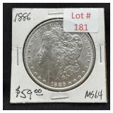 1886 Morgan Silver Dollar