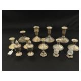 Weighted Sterling Silver Candlesticks and S & P