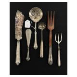 6 Serving Pieces with Sterling Silver Handles