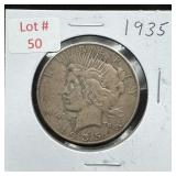 1935 Peace Silver Dollar
