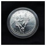 1994 World Cup Soccer Silver Dollar - 90% Silver