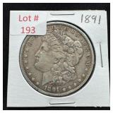 1891 Morgan Silver Dollar