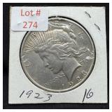 1923 Peace Silver Dollar