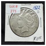1922-S Peace Silver Dollar