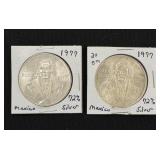 2 Mexican Silver Coins - 72% Silver