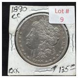 1890-CC Morgan Silver Dollar