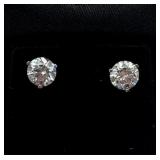 2 Carat Diamond Earrings with14kt Gold Posts