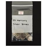 20 Mercury Silver Dimes - all 90% Silver