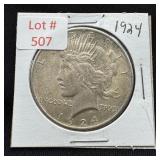 1924 Peace Silver Dollar