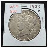 1923-S Peace Silver Dollar