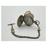 Coin Silver Pocket Watch and Fob