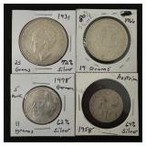 4 Silver Foreign Coins