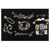 Sterling Silver Charm Bracelets - 11.2 troy oz