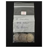4 Canadian Silver Half Dollars - all 80% Silver