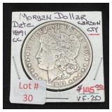 1891-CC Morgan Silver Dollar