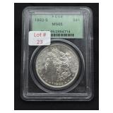 1882-S Morgan Silver Dollar (Graded MS-65)