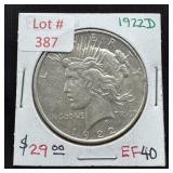 1922-D Peace Silver Dollar